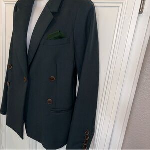 Sea New York Dark Green Double-Breasted Blazer